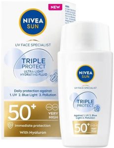 Nivea Sun Triple Protect UV Face SPF 50+ Hyaluron - 40 ml