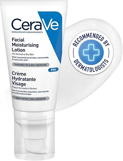 CeraVe PM Daily Facial Moisturizer Lotion voor de normale tot droge huid 52ml met niacinamide en 3 essentiële Ceramiden