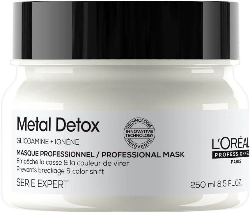 L'Oréal Professionnel, Kleurbeschermend Haarmasker, Voor Gekleurd Haar, Herstelt en Voedt het Haar Intensief, Met Glicoamine, Metal Detox