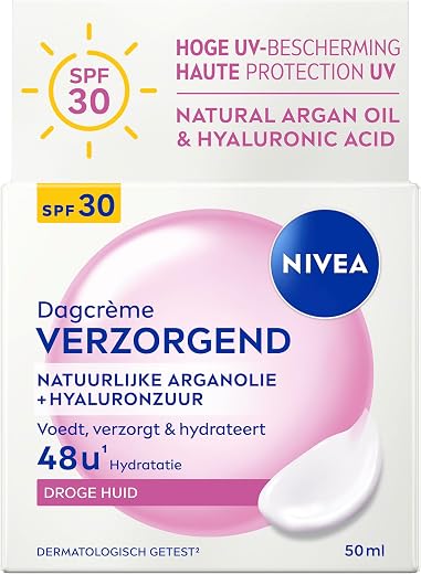 NIVEA Essentials Voedende Dagcrème - Gezichtscreme - Droge huid - SPF 30 - Gezichtsverzorging met Amandelolie en Sheaboter - 50 ml