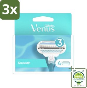 Gillette Venus Smooth Navulscheermesjes - 3 x 4