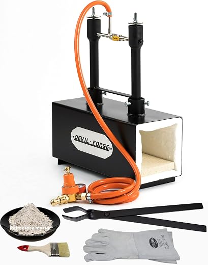 DEVIL-FORGE Gas Smeedoven DFPROF2b, 2 Branders DFP (160.000 BTU) met kogelkraan, gebruiken 1 of 2, Smeden, Messenmakers, Hoefsmeden, Gassmederij, Gas Propan Forge 2500°F / 1370°C