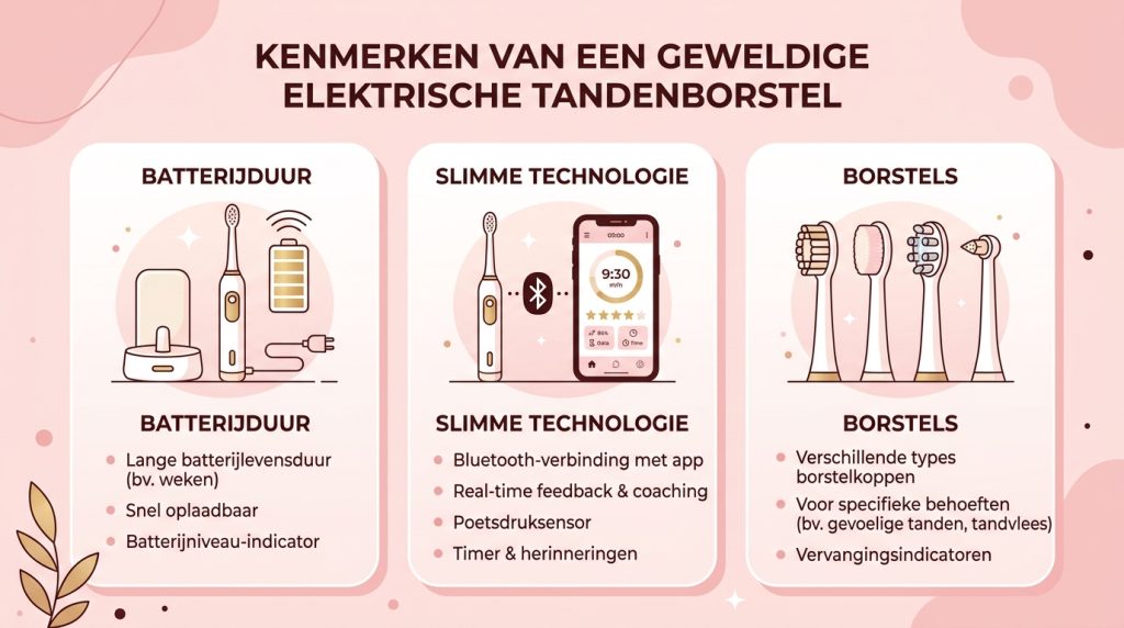 Infographic over wat een elektrische tandenborstel goed maakt
