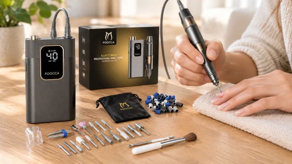 Foocca Elektrische Nagelfrees – Oplaadbaar, 12 bitjes
