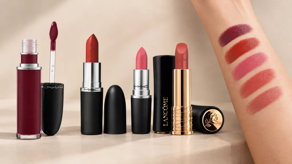 Beste lippenstift: Mac Lippenstift – Retro Matte en MAC Matte Lippenstift 602 Chili – 3,5 g en Mac Powder Kiss Lippenstift – 