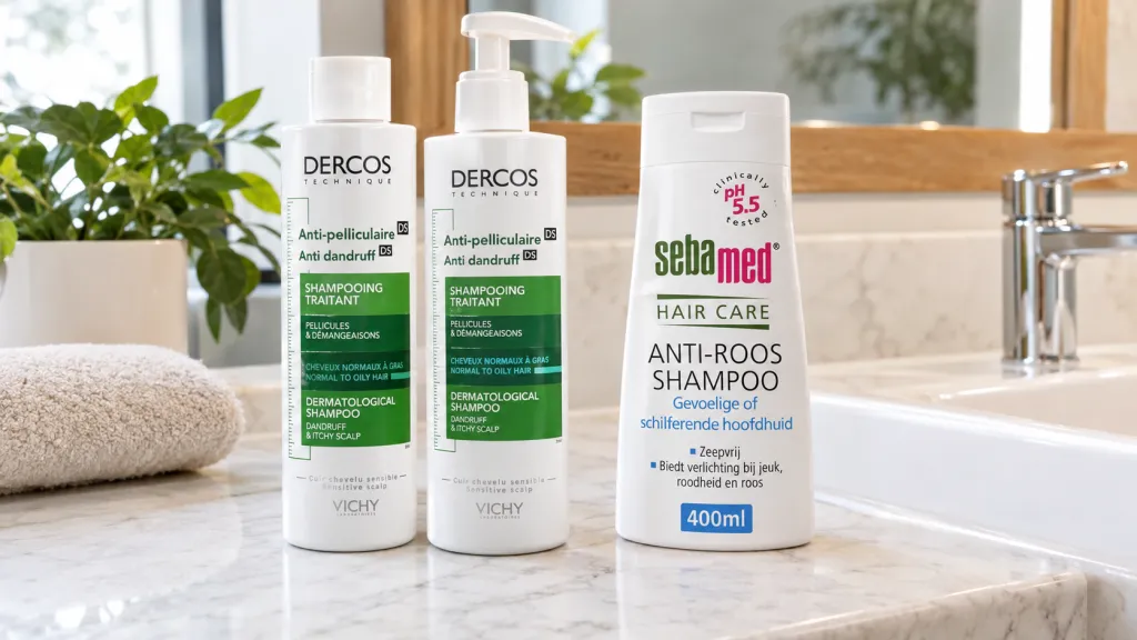 Beste Anti-Roos Shampoo: Vichy Dercos Anti-Roos Shampoo – Normaal tot Vet – 200  en Vichy Dercos DS Anti-roos Shampoo – Droog