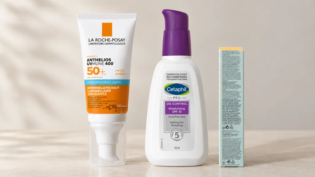 Gezichtszonnebrand: La Roche-Posay Anthelios UVMune 400 SPF50+ 50 ml en Cetaphil Pro Oil Control Gezichtscrème SPF 30 – 118 m