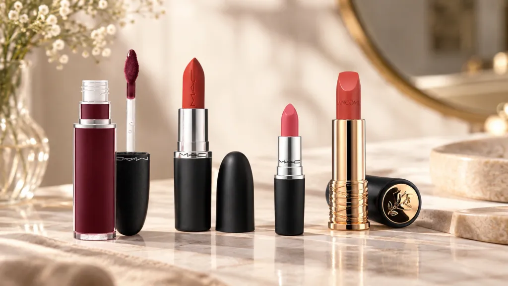 Beste lippenstift: Mac Lippenstift – Retro Matte en MAC Matte Lippenstift 602 Chili – 3,5 g en Mac Powder Kiss Lippenstift – 