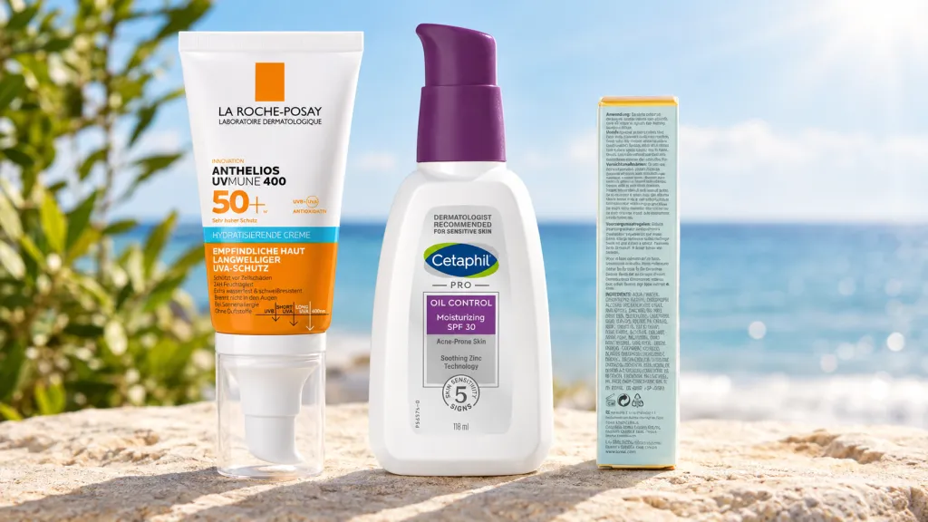 Gezichtszonnebrand: La Roche-Posay Anthelios UVMune 400 SPF50+ 50 ml en Cetaphil Pro Oil Control Gezichtscrème SPF 30 – 118 m