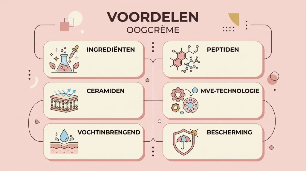 Infographic over de ingrediënten en voordelen van CeraVe oogcrème