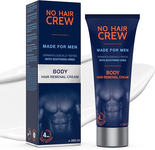NO HAIR CREW Premium Ontharingscrème Voor Mannen - Effectieve en Zachte Ontharing Voor Het Lichaam (200 ml)