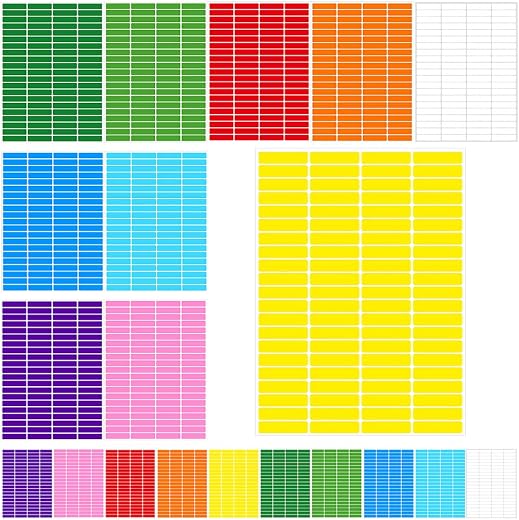 WYAN 1680 Stuks Zelfklevende Etiketten, Kleine Labelstickers, Lege Etiketten, Gekleurde Stickers Labels, voor Potten Dozen Bestandsmappen Enveloppen School Kantoor Keuken(10 Kleuren, 45 x 15mm)